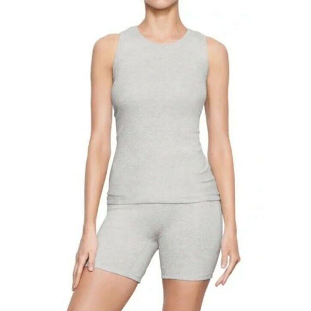 Skims Rib Knit Long Tank - Light Heather Gray - 3X - NWT